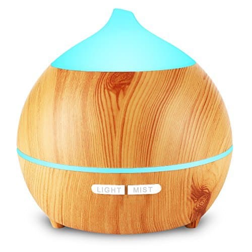 Essential Oil Diffuser, Avaspot 250ml Wood Grain Aromatherapy Cool Mist Humidifier Ultrasonic Aroma Diffuser With Waterless Auto-off,7 Color Led Light, Adjustable Mist Mode for Home, Office, Yoga, Spa