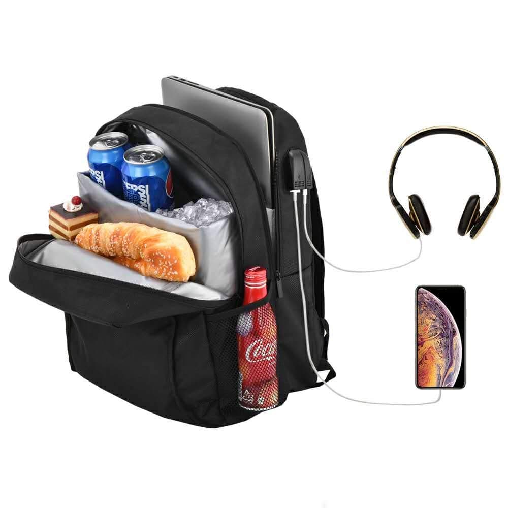 Laptop Backpack with Cooler,Leak-proof Cooler Backpack 24L for Lunch,School Computer Bag for Women & Men Fits 14 Inch Laptop and Notebook,Insulated Cooler Bag Backpack for Daily work and Trips