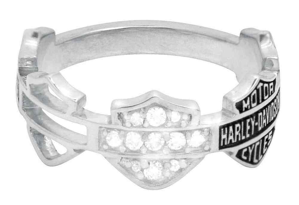 Harley-DavidsonHarley-Davidson Women's Ring, Multi Bar & Shield Logo Band, Silver HDR0227