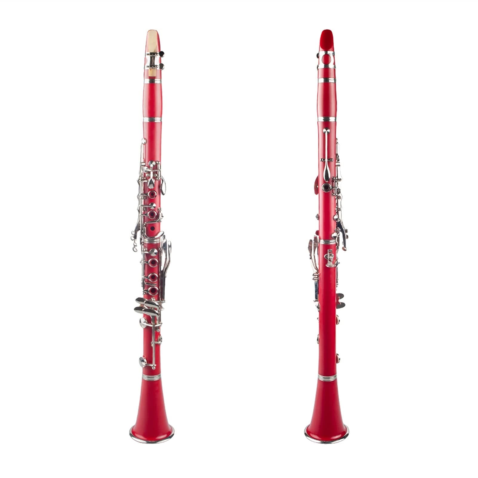 KLKL clarinet Clarinet Beginner Student Level B Flat ABS Nickel Plated 17 Keys Bb Tone With 2 Berrels Case 10 Reeds Mouthpiece