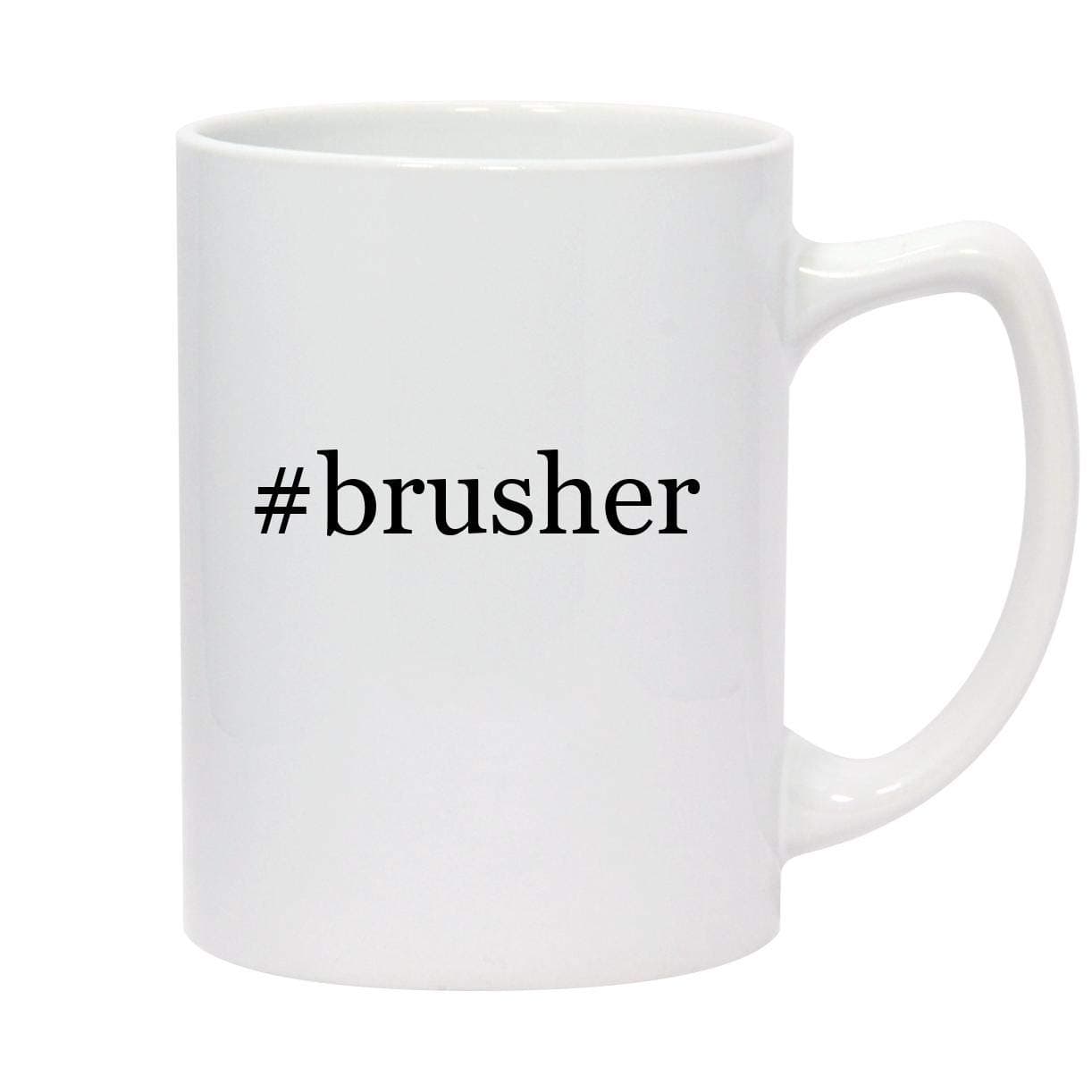 #brusher - 14oz Hashtag White Ceramic Statesman Coffee Mug