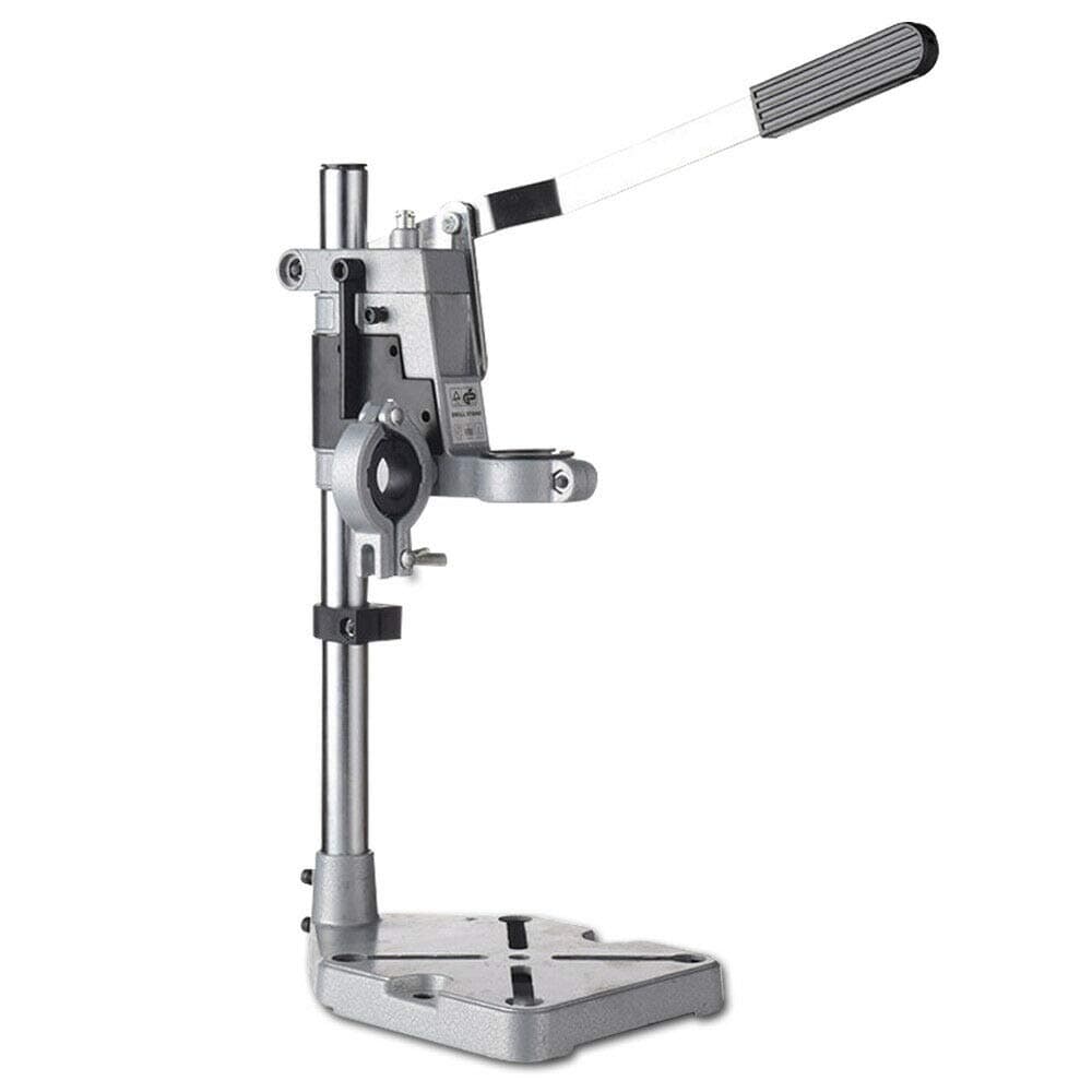 Drill Press Stand Adjustable Desktop Drill Stand Durable Aluminum Drill Holder Professional Electric Drill Press Bench Table Press Stand Workstation Repair Tool Clamp