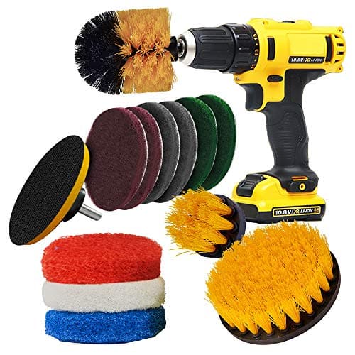 Power Scrubber Drill Brush Kit Replacement Scrub Pads Scouring Pads for Bathroom, Grout, Shower, Tub, Floor, Tile, Corners and Kitchen Surfaces 14PCs