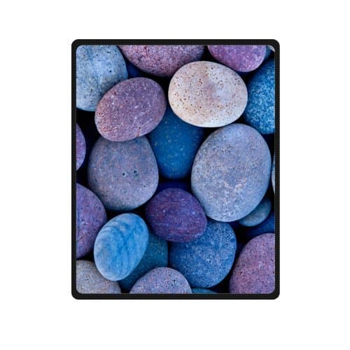 Purple Pebble Stone Cobble Pattern Printed Blanket Sumptuously Plush Lap Warmer Winter Blankets Throw Bedspread 40" x 50" (small)