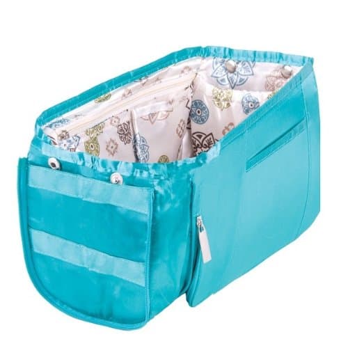 EXPANDABLE Purse Organizer - Teal/Pinwheel