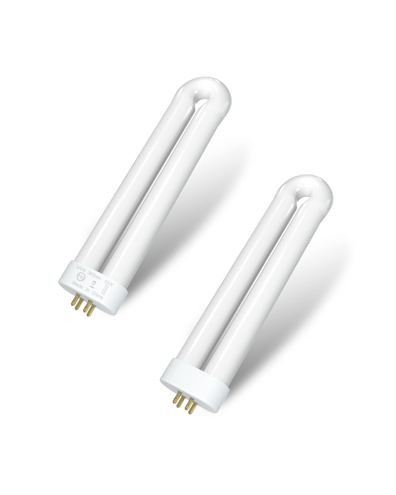 Dichroma Bug Zapper Light Bulb Replacement for Most 15W Bug Zapper with 4-Pin Base, U Shaped Twin Tube Bulb for T6 T8 T9, 2 Pack