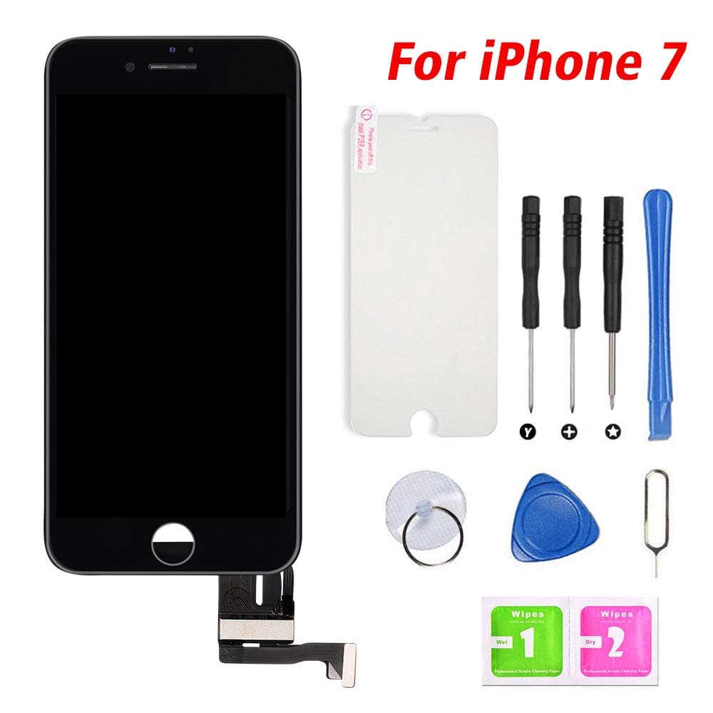 Screen Replacement for iPhone 7 Screen LCD Touch Display Digitizer Replacement iPhone 7 with Repair Tools Set (Black)
