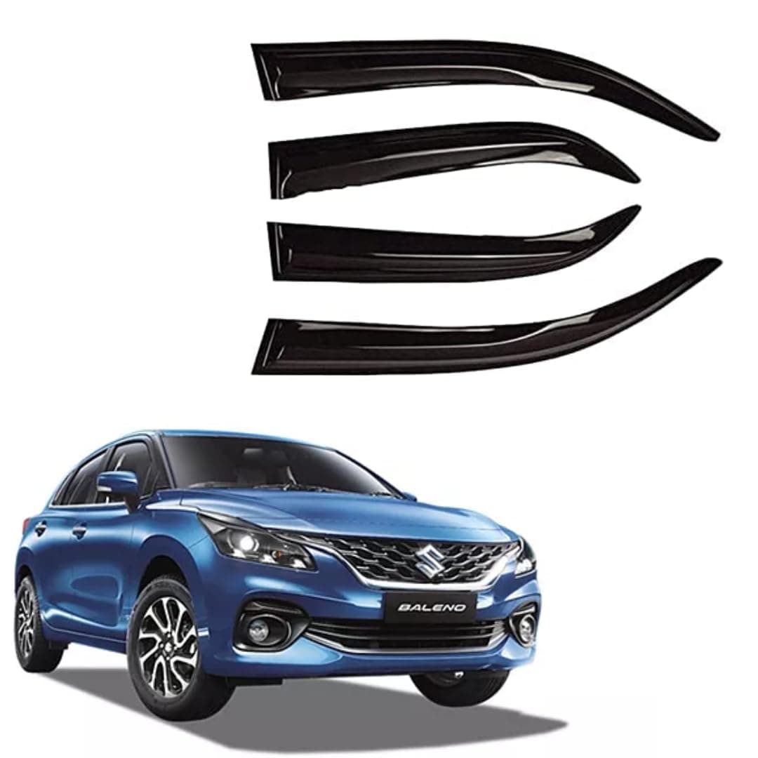 Auto Royal Unbreakable Car Window Door Visor/Rain Guard/Wind Deflector Compatible for (Maruti Suzuki Baleno)