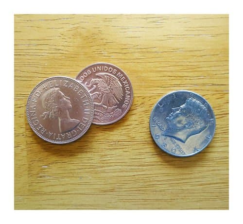 Two Copper One Silver Coin Magic Trick - 5 Coin Set - Advanced Scotch & Soda by Sasco