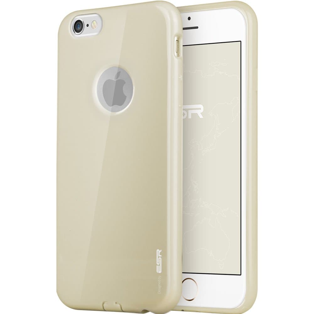 iPhone 6 Case, ESR Soft Rubber Case with Apple Logo Cut-Out [Yippee Colour Series] [Ultra Thin] [Scratch-Resistant] Protective Cover for 4.7 inches iPhone 6 (Champagne Gold)¡­