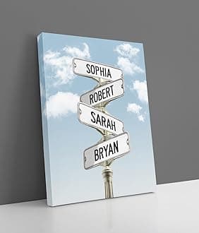 Personalized Family Road Sign, Family Members Name Sign Canvas Wall Art And Poster, Personalized Street Signs With Names, Street Signs Customized, Family Inspiration Wall Art, Wall Art Best Gift