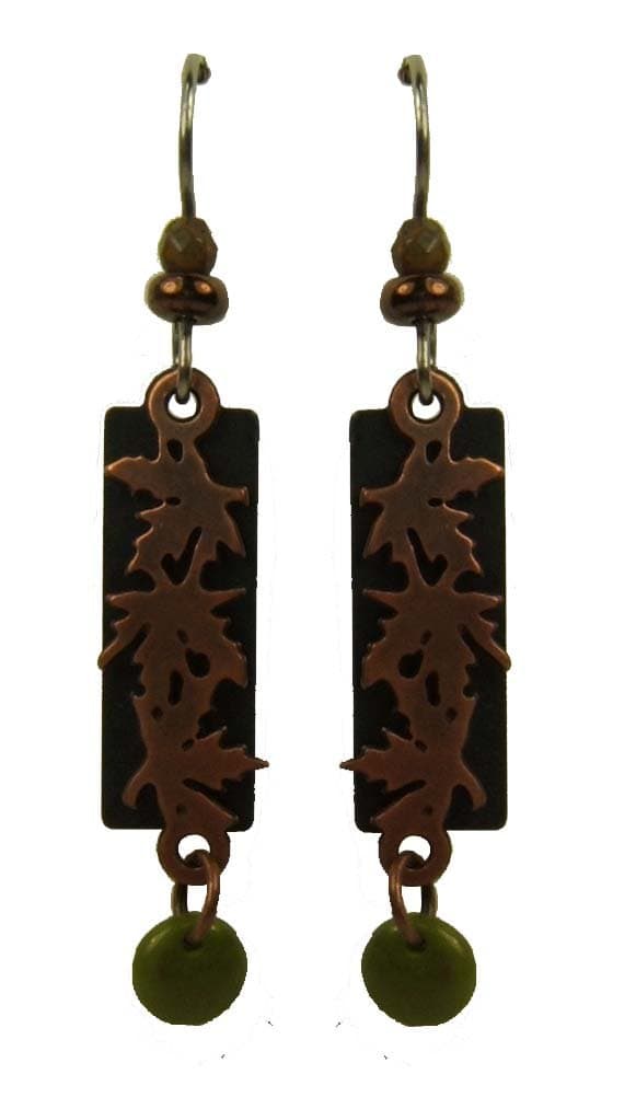 Earth Dreams Black Copper Falling Leaves Earrings E2751c