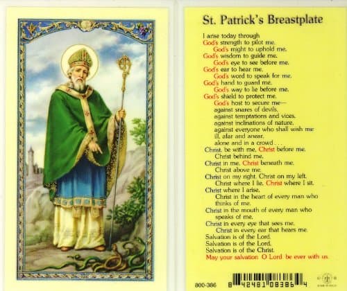 St. Patrick Breastplate Holy Card (800-386) - 10 pack (E24-642)