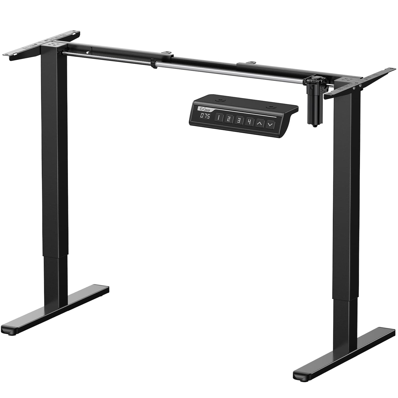 Electric Standing Desk Legs, 4 Memory Height Settings Height Adjustable Desk Frame, Sit Stand Table Legs Up to 47.2", Ergonomic Stand up Converter Base Workstation, Black Frame Only