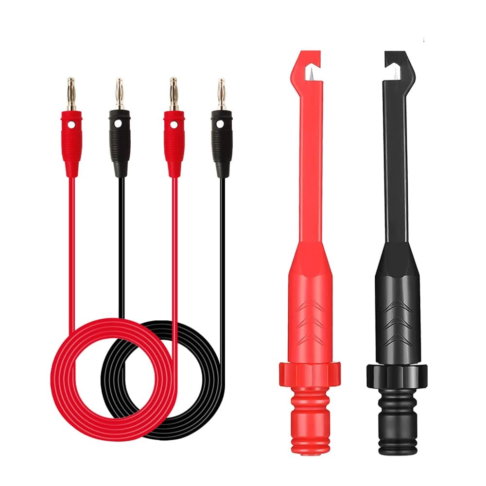 2PCS Multimeter Test Leads Set Electric Wire Piercing Probe Clip, Automotive Insulation Back Probes with 4mm Banana Plug Test Leads for for Diagnostic Electrical Testing