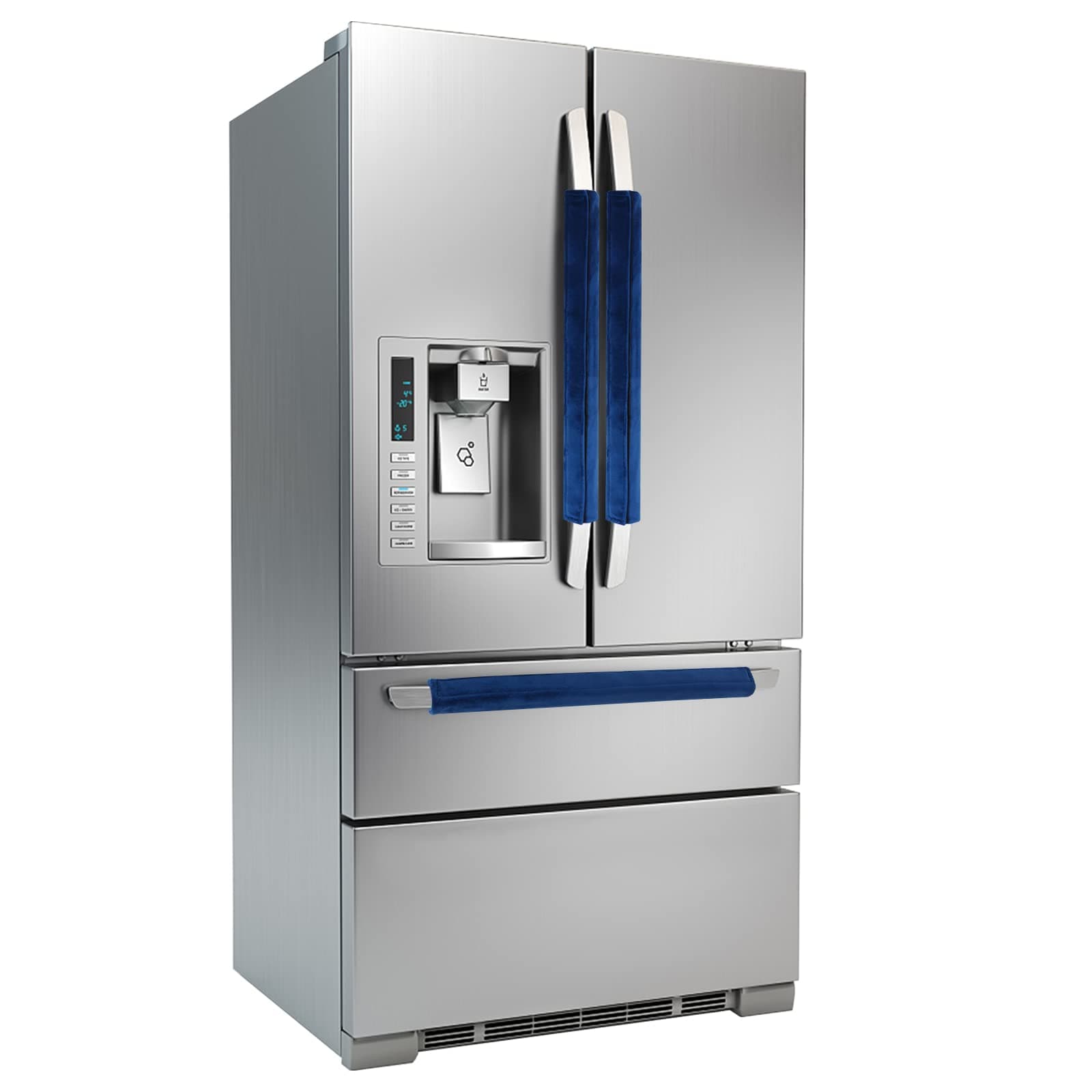 Daixers 3PCS Refrigerator Door Handle Covers Kitchen Decor Keep Appliance Clean Anti-Static Stains for Fridge Dishwashers Velvet (Blue)