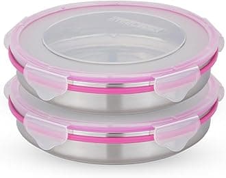 STEELLOCK Stainless Steel Airtight Container with Lid | Leakproof, BPA-Free, Durable Kitchen Storage | Multipurpose Food Storage Containers for Kitchen | SL-1500-set of 2, 750ml each, Pink
