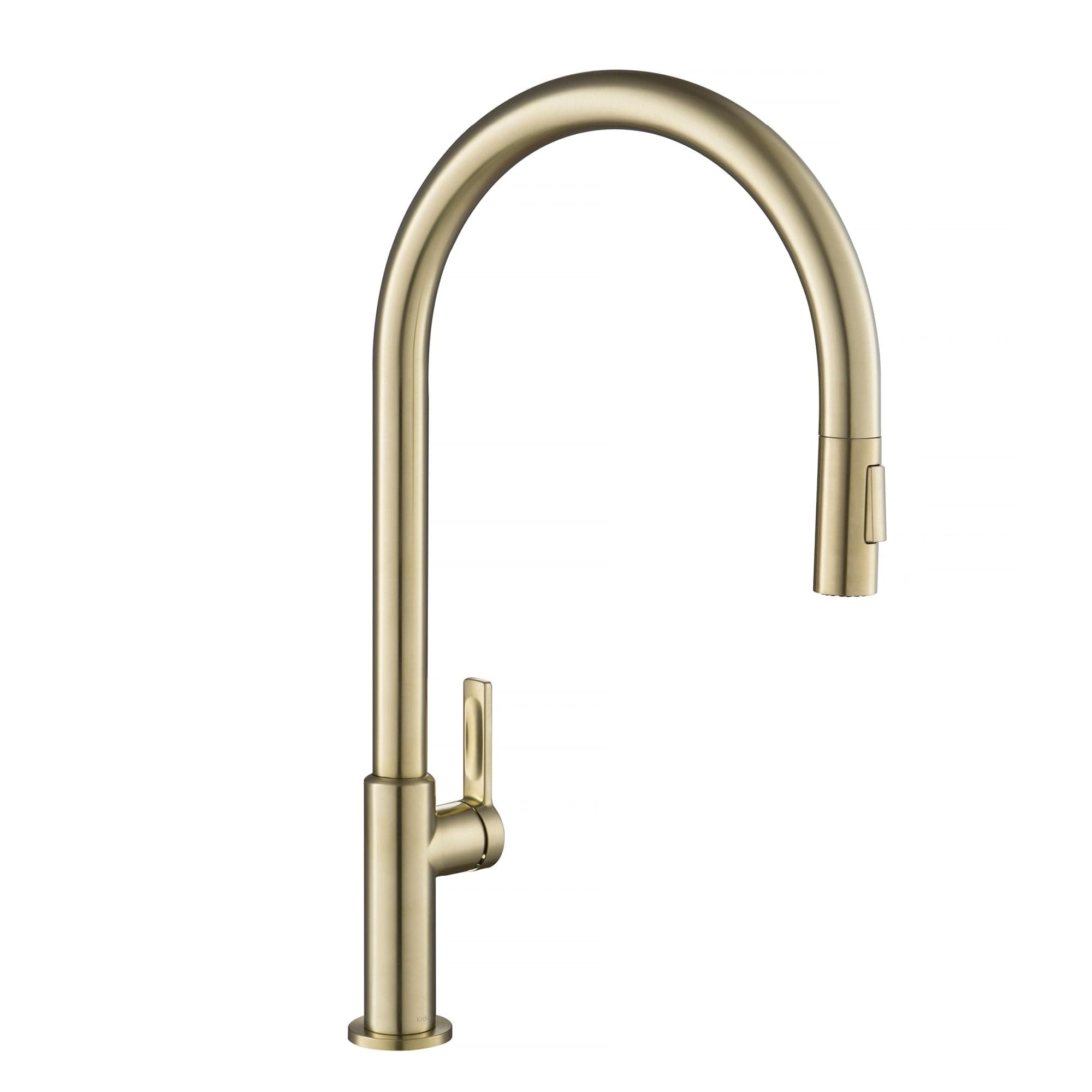 KPF-2821SFACB Oletto High-Arc Single Handle Pull-Down Kitchen Faucet, 21 Inch, Antique Champagne Bronze