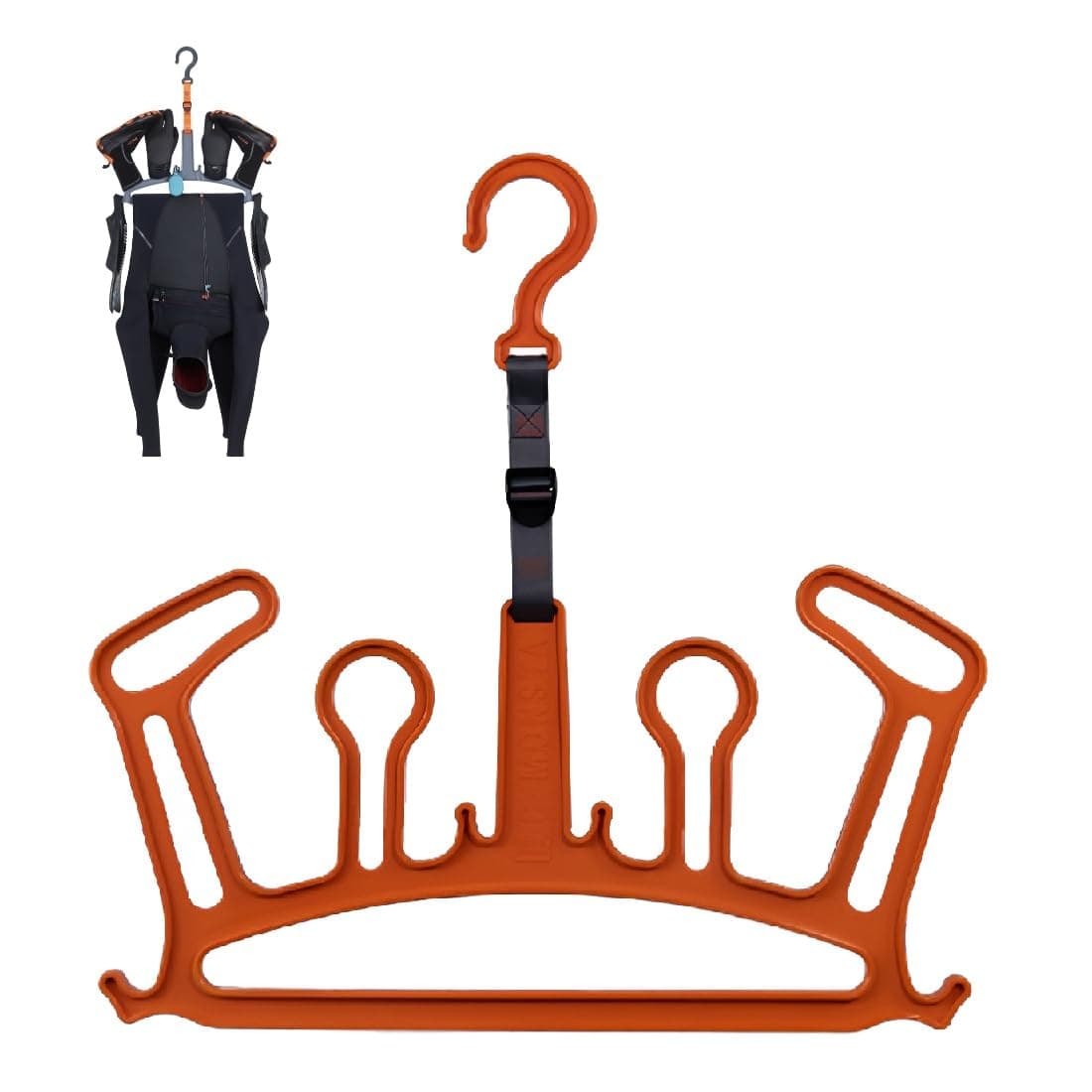 – Wetsuit Hanger by C-Monsta | Quick Drying | Heavy Duty | Effective & Versatile | Hanger for Wetsuit, Gloves and Boots. Perfect for Surfing, Paddleboards, Divers+. Heavy Duty (Orange).