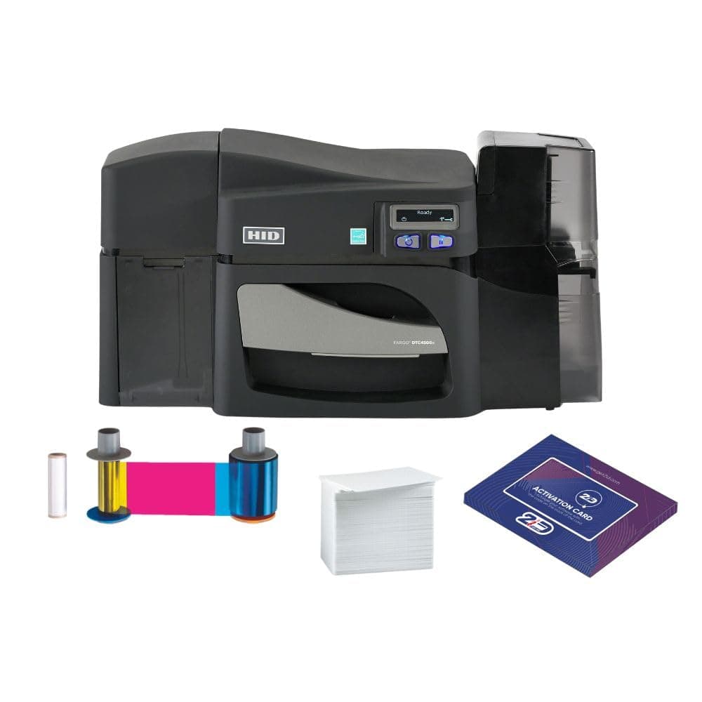 2IDFargo DTC4500e Dual Sided ID Card Printer | 055100 | Professional ID Card Machine for Corporate, Government, Student IDs, and More
