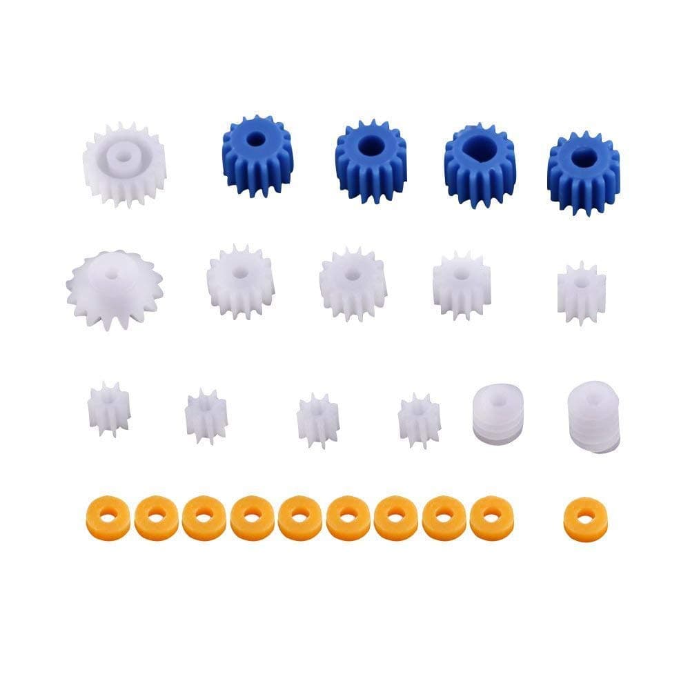 26pcs Plastic Spindle Worm Gear Set Assorted Plastic Shaft for Aircraft Car Model DIY Kit 2MM/2.3MM/3MM/3.17MM/4MM