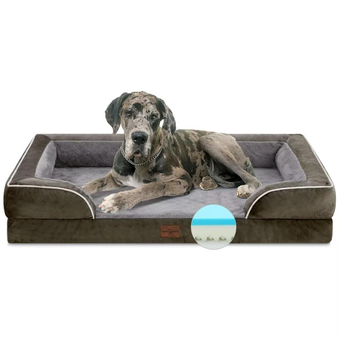 Comfort Expression XXL Orthopedic Dog Bed for Extra Large Dogs, Waterproof Orthopedic Foam Dog Beds, Washable Dogs Sofa Beds with Removable Cover & Non-Slip Bottom