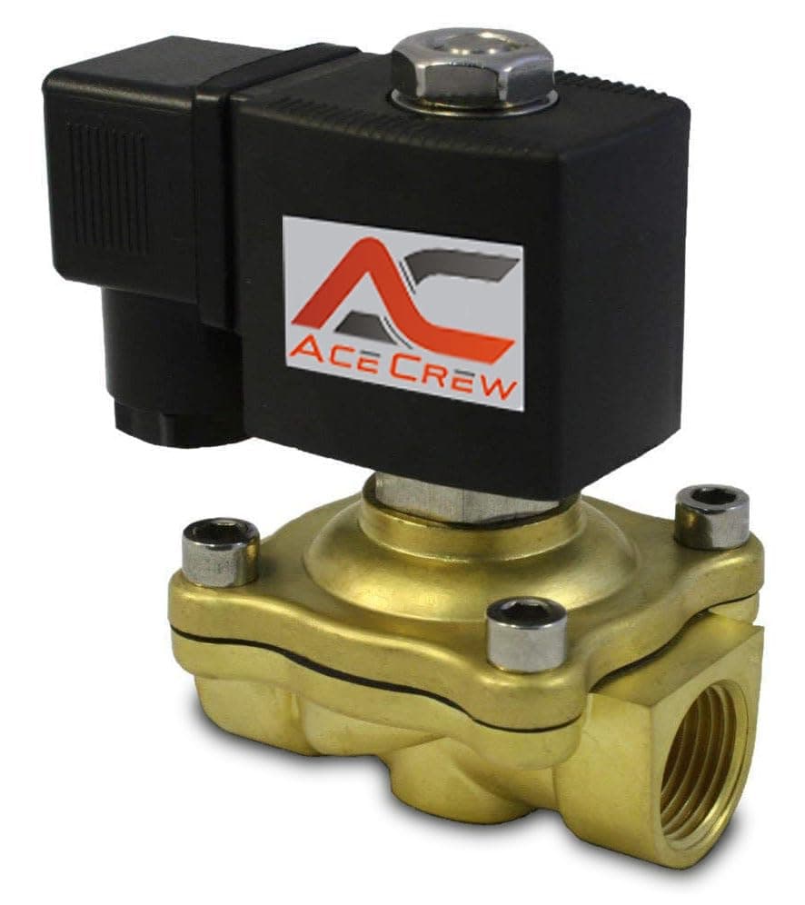 AceCrew Electromagnetic Brass Solenoid Valve 1/2 inch NPT thread, Normally Closed 220VAC, 240VAC - flow control valve suitable for gas, air & water