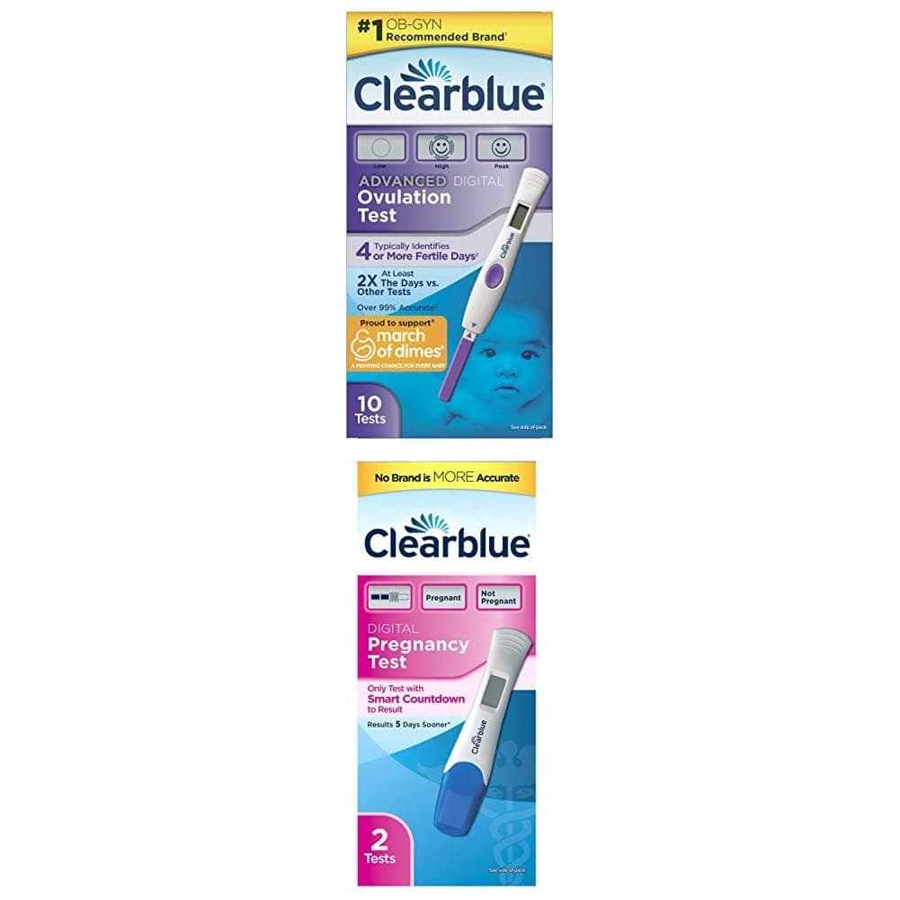 Clearblue Advanced Digital Ovulation Test and Digital Pregnancy Tests, Ovulation Predictor Kit, (10 Ovulation Tests and 2 Pregnancy Tests)