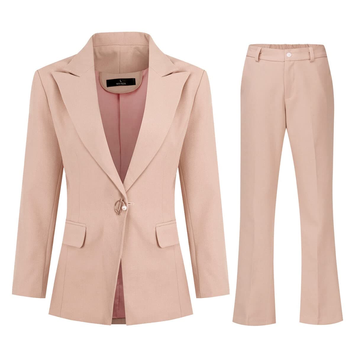 Women's Suit 2 Piece Formal Office Blazer Jacket One Button Suit Set Trouser Suits Work Smart Suit Jacket and Trouser