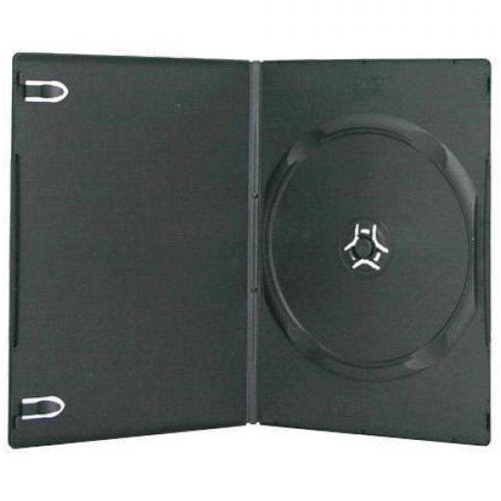 Four Square Media 100 X Single Slimline DVD Black Case 7mm Spine - Pack of 100