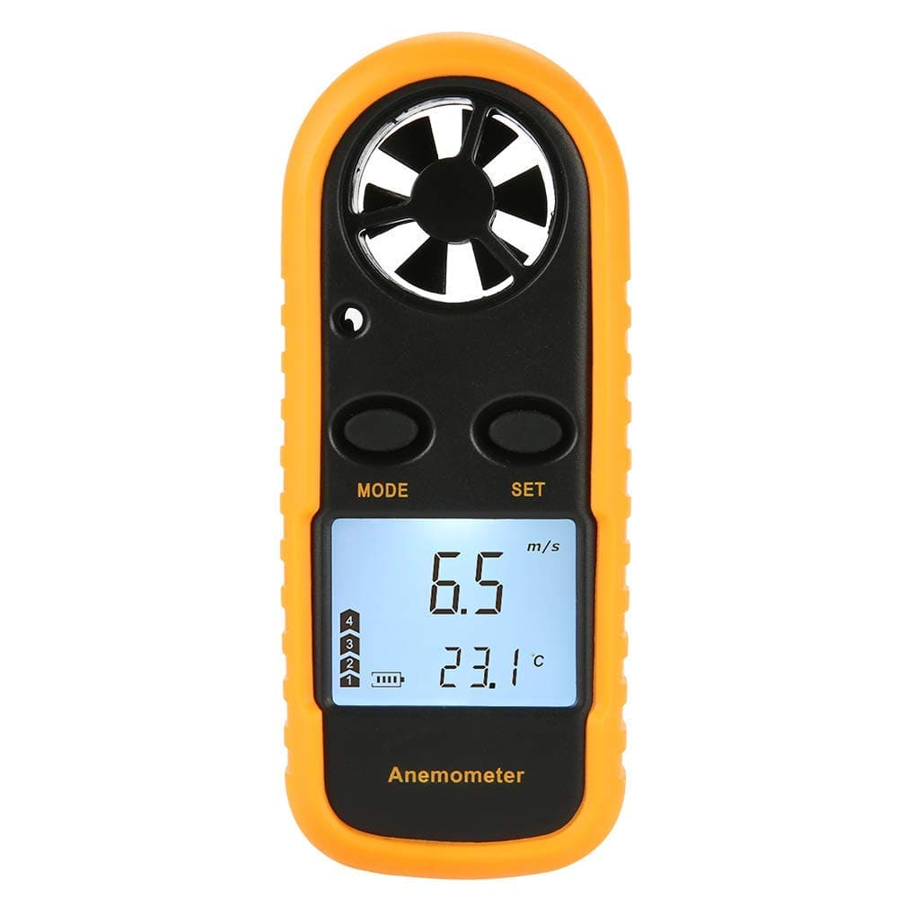 Drake Digital Anemometer Wind Speed Mini Air Velocity Airflow Temperature with LCD Backlight Wind Speed Meter