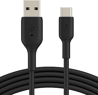 Belkin Fast Charge USB C charger cable, USB-C to USB-A cable, USB type C charging cable for iPhone 15, Samsung Galaxy S23, S23+, S23 Ultra, Pixel, iPad Pro, Nintendo Switch and more - 1m, Black