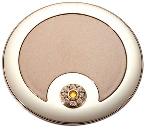 M794 5X Normal View Swarovski Rhinestone Compact Mirror, Bronze