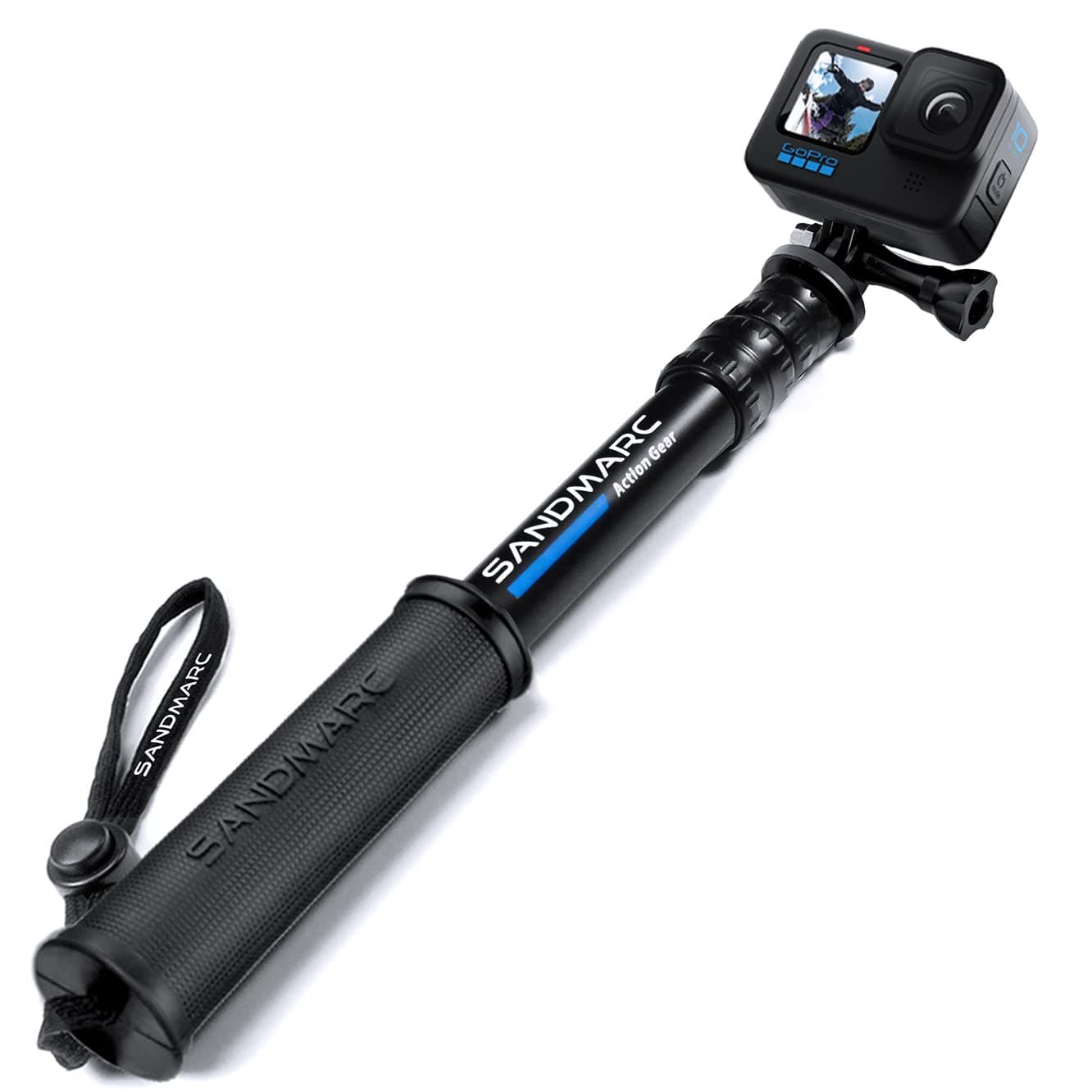 SANDMARC Pole - Compact Edition: 10-25" Waterproof Pole (Selfie Stick) Compatible with GoPro Hero 13, 12, 11, 10, 9, 8, Max, 7, 6, 5, 4, Session, 3+, 3, 2, HD & Osmo Action