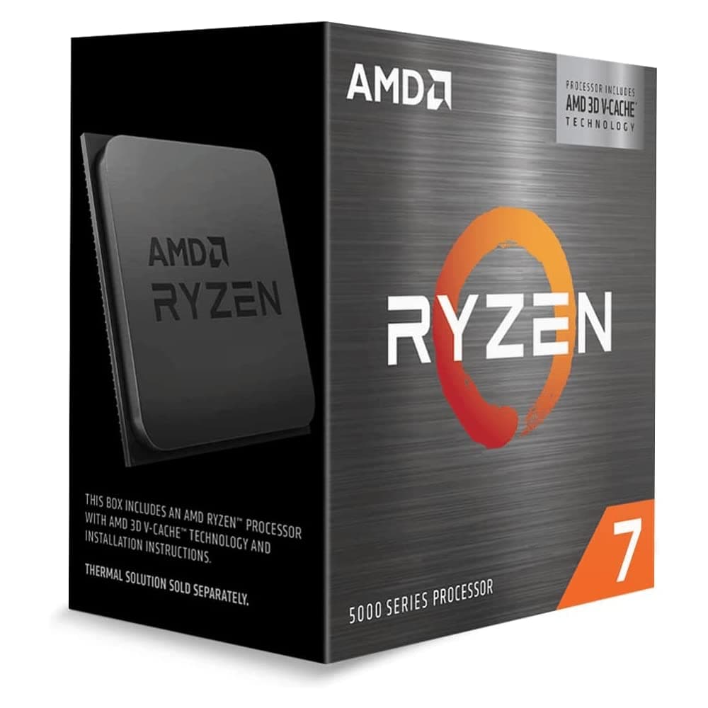AMD Ryzensets 7 5800X3D Processor (8 cores/16 threads, AM4 Socket, 105W TDP,100 MB Cache, up to 4.5 GHz max boost, no cooler)