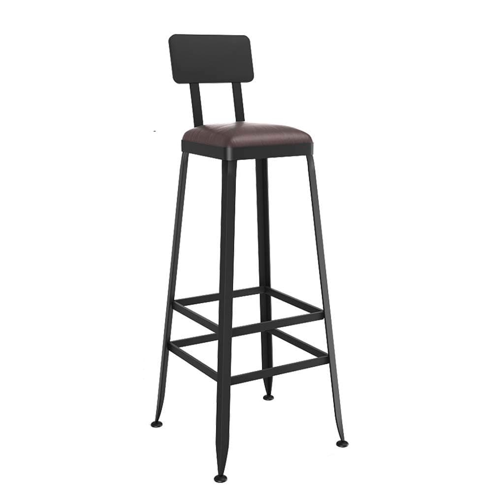 Modern Metal Bar Stool Counter Height Bistro Pub Stools,Barstools with Metal Legs &Back for Home & Kitchen (Color : 80cm)