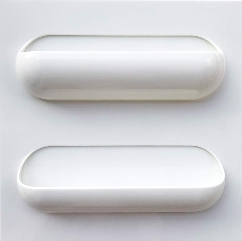 7U Plastic Storage Box, Wall Bedside Desk Square Pocket Organizer Holder for Remote, Phone, Key, Glasses, Mail | Self Stick Caddy Bin for Office, Room, Kitchen (White, 2 Holder)