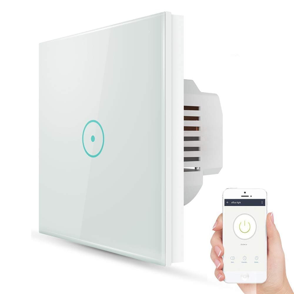 WiFi Smart Light Switch, Wireless Echo Remote Control Light Switch Work with Alexa & Google Home, Timing Function, Overload Protection