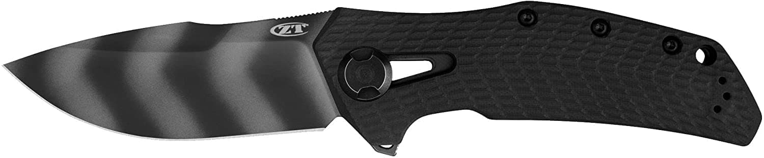 Zero Tolerance 0308BLKTS, Drop Point Pocket Knife, 3.75-in. Blade, Manual KVT Ball Bearings Opening, Titanium Frame Lock, Black