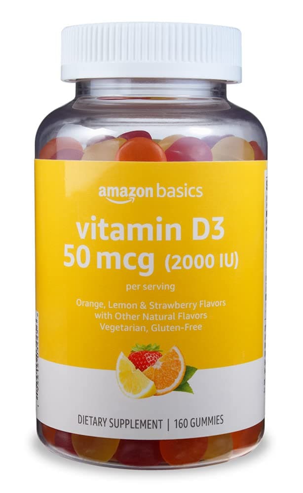 Amazon Brand - Solimo Vitamin D3 2000 IU, 160 Gummies (2 Gummies per Serving)