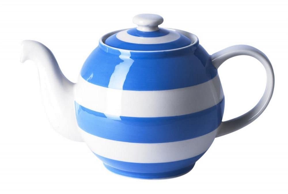 Cornishware Blue and White Stripe Small Betty Teapot, 2 Cup | English British Classic Tea Pot Design