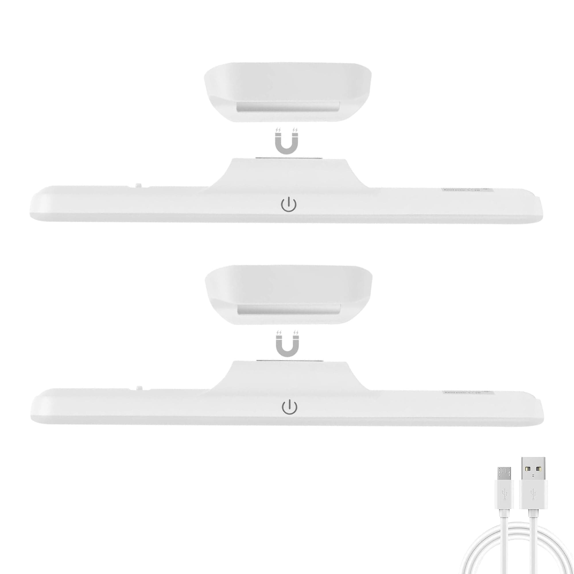 SKY-TOUCH 2 pcs Under Cabinet Lights,Rechargeable Battery Led Lights Bar,Dimmable Led Light Bar With 3 Color Modes,USb Rechargeable,Wall mounted, Closet, Mirror, Bedside,Kitchen Lighting,30×3.8×5cm