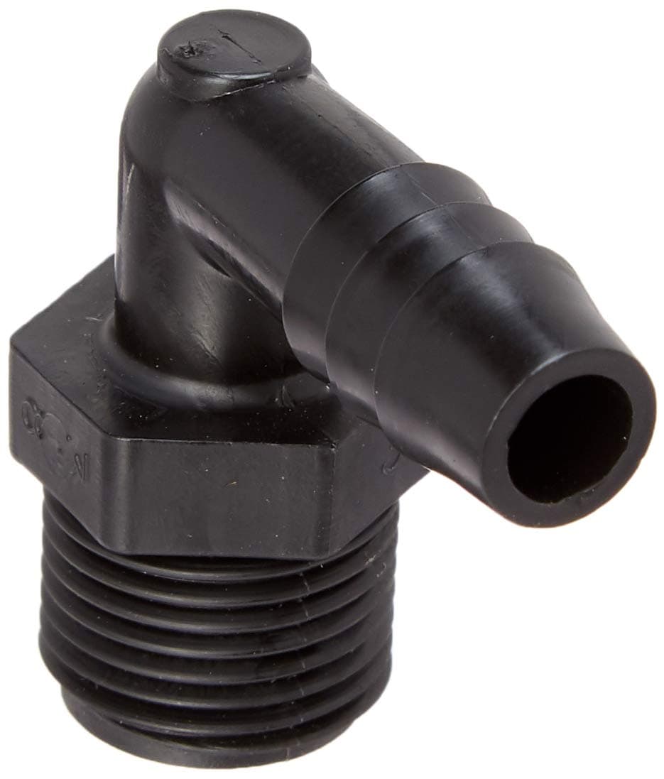 Valterra RF835 3/8" Male Pipe Thread x 3/8" Barb Elbow Fitting , Black