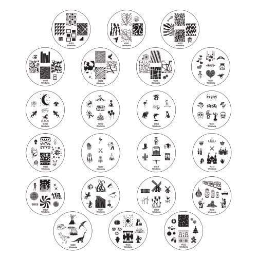 Winstonia Second Generation Nail Art Stamping Image Plates Set - 22 Pieces w/ 160 Images