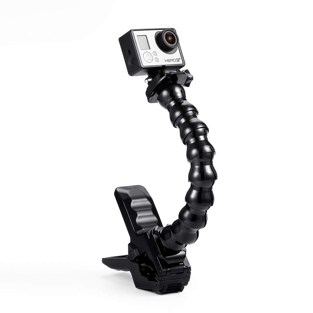 OKNAE Camera Mount Jaws Flex Clamp Mounts with Adjustable Gooseneck with Gopro Hero 6, 5, 4, Session, 3, 2, 1 Cameras