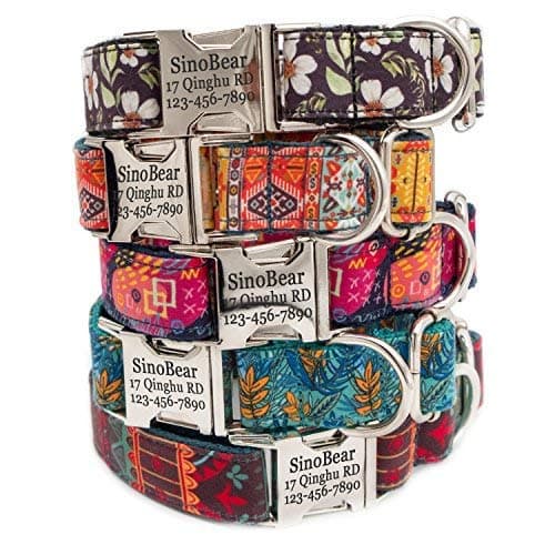 Personalized Dog Collar, Classic Custom Engraved Collar with Customized Text for Large Medium Small Dogs, 5 Adjustable Collar Sizes