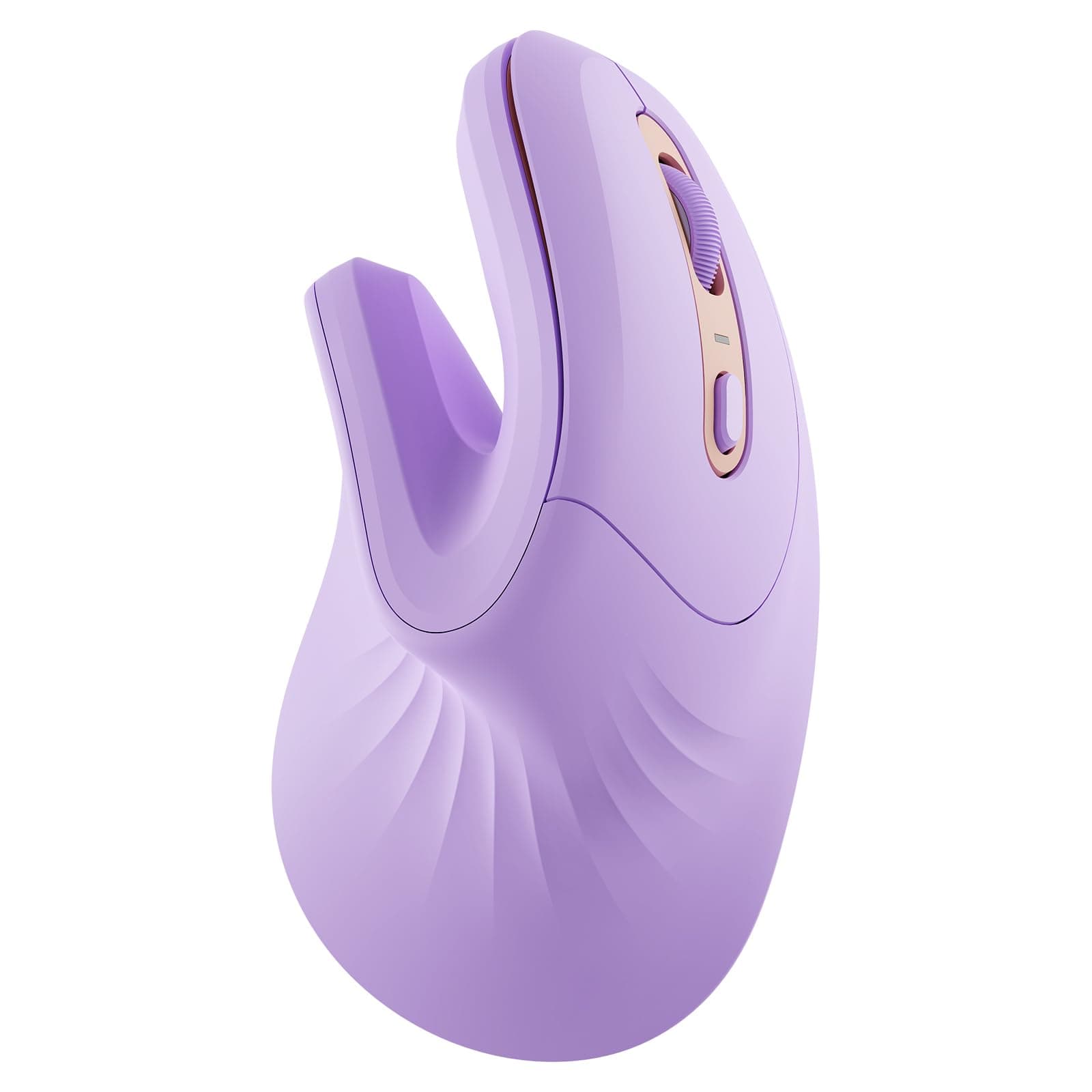 seenda Ergonomic Mouse with Jiggler - Wireless Vertical Mouse with Multi Device Connection (Bluetooth or USB), Reduces Wrist Strain, Quiet Click, Compatible with PC, Laptop, Mac, Windows -Purple