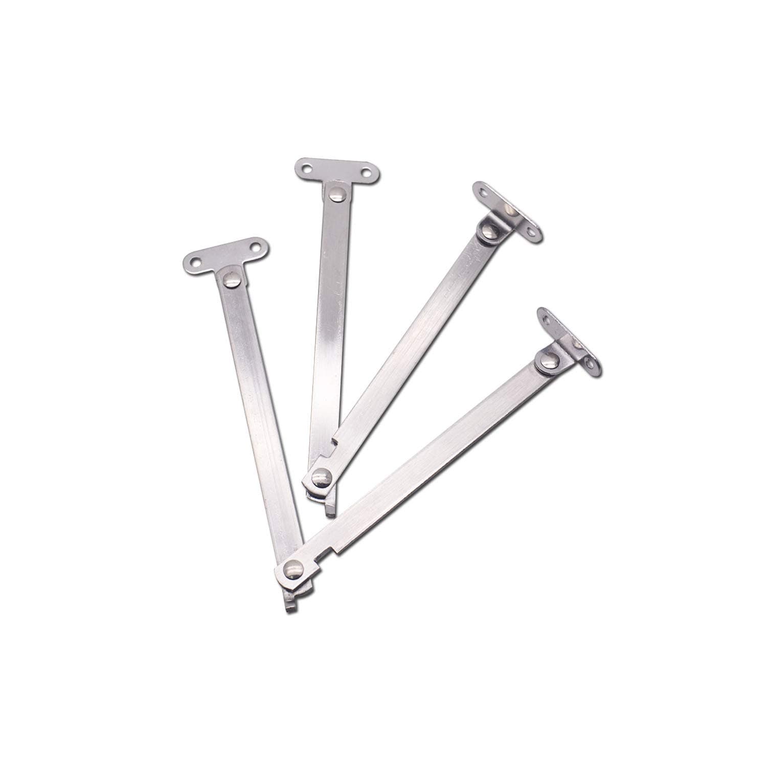 Mcredy Lid Support Hinge 9 Inch 1 Pair Rotatable Locking Folding Hinges Steel Wooden Toy Box Hinge Support for Cabinet, Silver