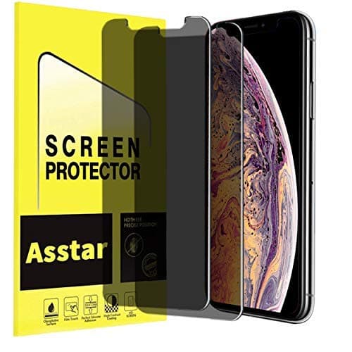 Asstar Privacy Screen Protector Compatible with iPhone 11 Pro Max / 11 Max / Xs Max 6.5 Inch, Tempered Glass Black Film (2 Pack)