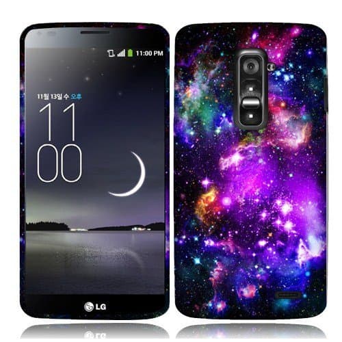LG G Flex LS995 Purple Marvel Nebula Galaxy 2D Silver Glossy Cover